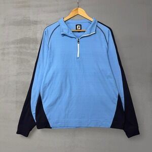 FootJoy Blue Athletic Performance Pullover 1/4 Zip Golf Jacket Men's Large